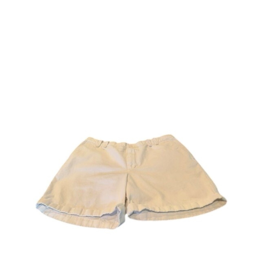 Lauren Ralph Lauren Womens Classic Chino Shorts Off White Cotton Cuffed Size 16